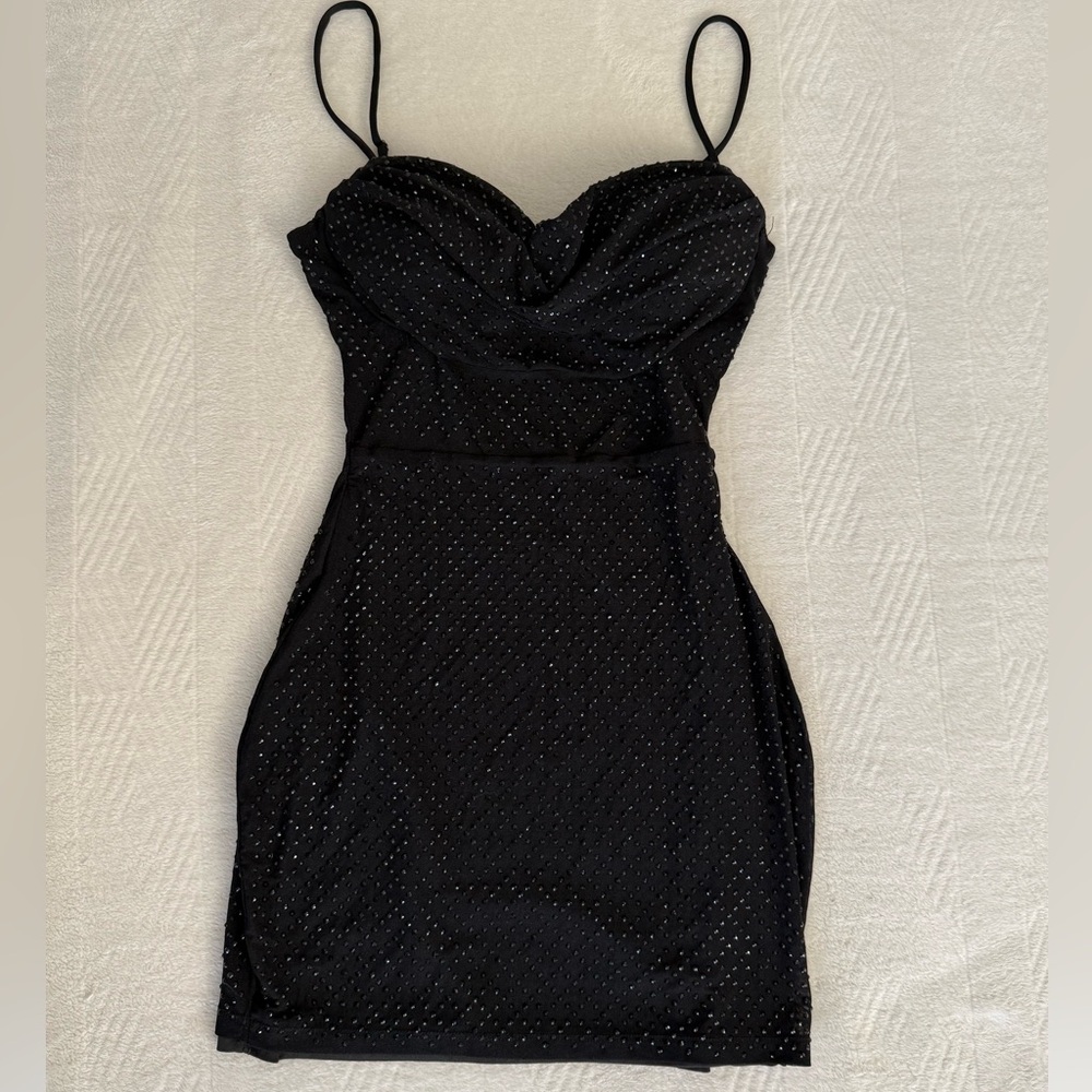 Windsor Black Mini Dress with Sparkle Detail
